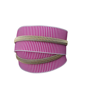 # Cerniera in nylon intrecciato a righe rosso rosa 5 M174 - Product Image 1