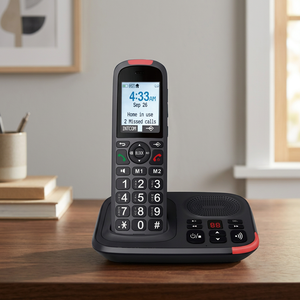 โทรศัพท์ไร้สายดิจิตอล DECT รุ่น M1015C-TAM ขายส่ง หน้าจอ LCD สี 2.4 นิ้ว โทรศัพท์บ้านไร้สายพร้อมระบบตอบรับอัตโนมัติ ภาษาอังกฤษ สเปน ฝรั่งเศส - Product Image 1