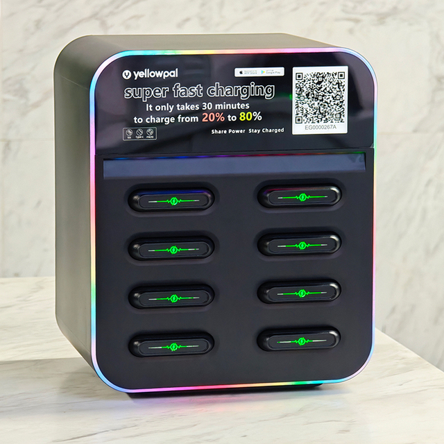 Outdoor Fast Charging 45W USB & Type-C Rental Power Bank Station | Reverse Charging QR Code Card Reader Vending Machine Kiosk
