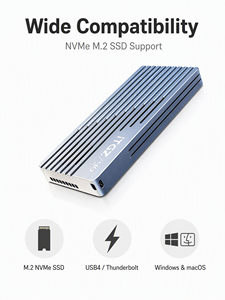 Boîtier SSD M.2 NVMe <span class=keywords><strong>Thunderbolt</strong></span> <span class=keywords><strong>3</strong></span> certifié ITGZ 40 Gbit/s – <span class=keywords><strong>Disque</strong></span> <span class=keywords><strong>dur</strong></span> <span class=keywords><strong>externe</strong></span> professionnel d'usine - Product Image 4
