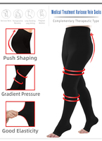 Collants de compression médicaux à bout ouvert pour varices 20-30 mmHg