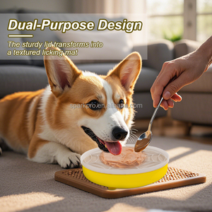 Sparkpro 2025 <span class=keywords><strong>Tulipe</strong></span> 3 en 1 Mangeoire pour animaux de compagnie à alimentation lente Bol pour chien en silicone de couleur unie de qualité alimentaire avec couvercle - Product Image 2