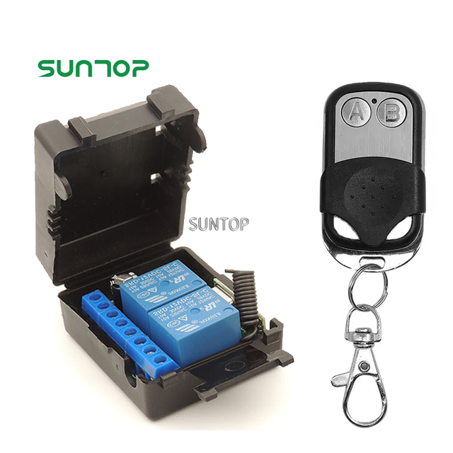 DC 12V 10A 2CH 433MHz Relay Wireless RF Remote Control Switch Module Receiver With Transmitter