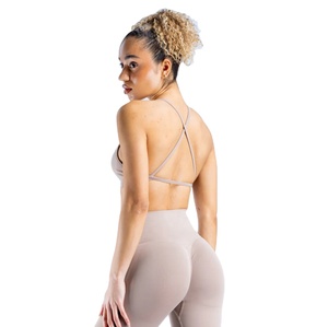 Ensemble de yoga actif 2 pièces à séchage rapide, dos nu, sexy, sans couture, pour femmes, avec logo personnalisé, taille plus, col montant, 2025 - Product Image 6