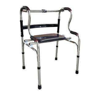 Hengshunhe Stainless Steel Double Bend <b>Walker</b> With Seat For <b>Elderly</b> Rehabilitation And Mobility Assistance - Product Image 1