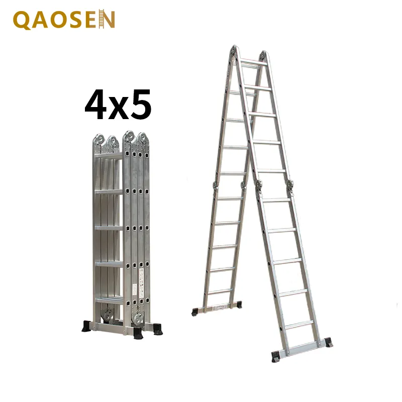 4x5 Multifunktionale Aluminiumleiter 20 Stufen Leiter 4 Klappleiter kleiner Hing