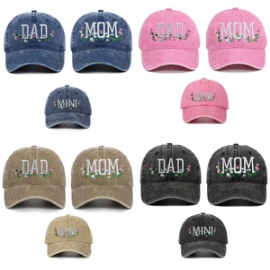 Casquette <span class=keywords><strong>de</strong></span> baseball brodée amusante pour parents et enfants, casquette assortie papa maman mini, casquette <span class=keywords><strong>de</strong></span> baseball florale pour les vacances en famille - Product Image 2