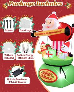 <span class=keywords><strong>D</strong></span>écorations de Noël gonflables <span class=keywords><strong>d</strong></span>'extérieur de 9 pieds avec Père Noël, <span class=keywords><strong>bonhomme</strong></span> de neige, homme <span class=keywords><strong>en</strong></span> <span class=keywords><strong>pain</strong></span> <span class=keywords><strong>d</strong></span>'épices et sac cadeau avec lumières LED intégrées, Chine - Product Image 5