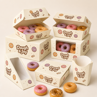 Boîte à gâteau personnalisée en matériaux recyclés avec poignée, impression de logo en feuille d'or pour bonbons, chocolats, biscuits, desserts, emballage cadeau