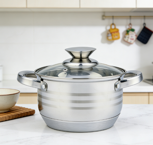 Casserole en acier inoxydable <span class=keywords><strong>Fissler</strong></span> 201, fabrication indienne, vente en gros, 2 pièces, ensemble de cuisine de luxe de qualité supérieure, marmites à soupe et à bouillon - Product Image 2