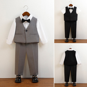 Nouveau Style britannique garçons costumes Blazers pour automne ensemble de gilets pour enfants pour accueillir la première année de bébé de performance de récitation - Product Image 2