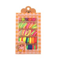 Lot de chouchous pour enfants faits à la main, en tissu coloré très élastique, motif géométrique macarons, style doux, en boîte