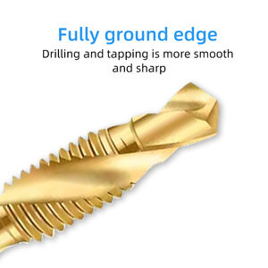 Tarauds de machine en titane HSS Tarauds filetés à flûte spriale m3m4m5m6m8 pour foret vis machine à vis Filetage métrique Taraud forets - Product Image 2