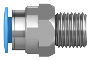 QS-1/4-10 Straight Push-in Pneumatic Fitting R1/4 Male Thread 10mm OD Nickel Plated Brass <b>Quick</b> <b>Connector</b> IP54 Industrial - Product Image 2