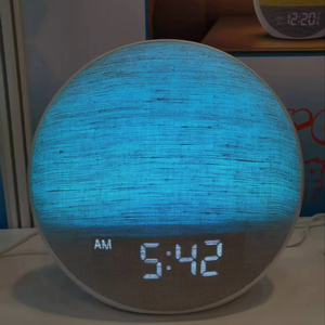 Đồng hồ báo thức hiển thị thời gian đầy màu sắc ánh sáng mặt trời mọc và chế độ hoàng hôn đài phát thanh báo động âm thanh Wake-up đèn với tiếng ồn Trắng - Product Image 2