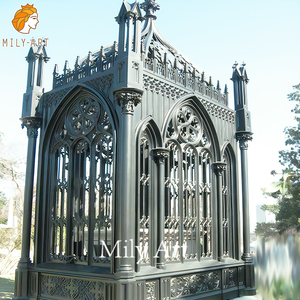Mily tùy chỉnh thiết kế phong cách độc đáo Gothic sang trọng rèn sắt <span class=keywords><strong>gazebo</strong></span> cho vườn nghĩa trang trang trí - Product Image 5
