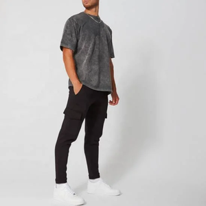 เสื้อยืดลายกรดของผู้ชายเสื้อยืดคอกลมแบบย้อนยุคโลโก้ตามสั่ง - Product Image 3