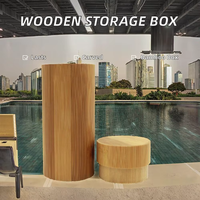 Boîte de rangement cylindrique en bambou personnalisée avec logo, réutilisable, gravée, pot en bambou, conteneur écologique