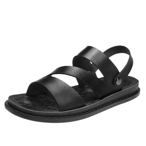 2025 New Designer Leather flat Sandals Fashion <b>Beach</b> Casual <b>Shoes</b> Outdoor Soft Soles Non-slip Men's Handmade Leather Sandals - Product Image 2