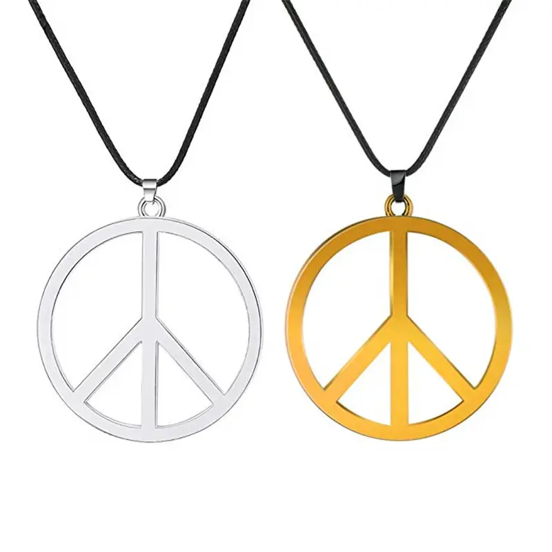 Accesorios de vestir para fiesta Hippie, collar de señal de paz de estilo Hippie de los años 70 y 60