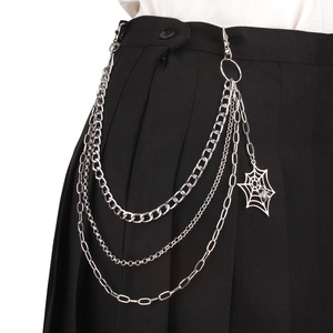 Cadena de cintura metálica de varias capas estilo telaraña Yueli, estilo hip hop, punk, gótico, para fiestas, accesorio de moda. - Product Image 1
