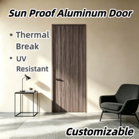 Porte en composite d'aluminium résistant aux UV avec âme en nid d'abeille isolante thermiquement pour l'intérieur de la maison