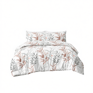 Set copripiumino moderno floreale in poliestere 100% a 3 pezzi con copripiumino, lenzuolo con angoli e federa - Product Image 1