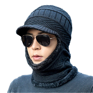 YIWU Winter Thermal <b>Face</b> Mask Windproof Fleece Bike Balaclava Comfortable Knitted Hat for Skiing Cycling Common Hood Headscarf - Product Image 4
