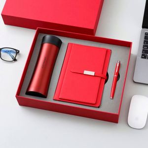 Custom Logo Luxury Corporate Gift Set Refillable Stationery Notebook Water Bottle Set A5 Business Leather Thermos Cup <b>Journal</b> - Product Image 5