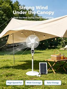 Solar Powered <b>Fan</b> Standing Solar <b>Fan</b> Solar Rechargeable Emergency <b>Fan</b> - Product Image 4