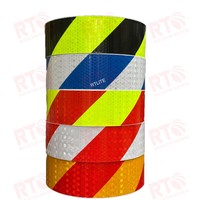 Autocollant réfléchissant accessoires de camion PVC imprimable toutes sortes de couleurs acceptent bande de sécurité réfléchissante à rayures pour remorques