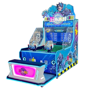 Console di Gioco Arcade Interattiva con Sparatutto ad Acqua, Cabinet in Metallo, Acrilico e Legno, Funzionamento a Moneta, Sensore di Movimento, in Inglese, per 2-4 Giocatori - Product Image 1