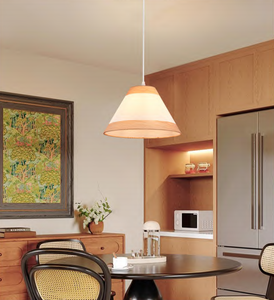 Scandinavian Wood Pendant <b>Light</b> With Paper Shade Soft Warm White <b>LED</b> Ceiling Lamp For Living Room - Product Image 3