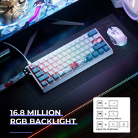 XVX H61 60% Keyboard Mekanik USB-C Berkabel Hot Swap Switches Full RGB PBT Keycaps Programmable Game Desktop