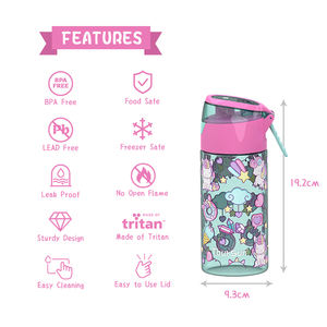 Logo personnalisé paille <span class=keywords><strong>Tritan</strong></span> 450ml dessin animé bouteille d'eau <span class=keywords><strong>en</strong></span> plastique enfants <span class=keywords><strong>Gourde</strong></span> Enfant - Product Image 4