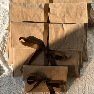 Brown Flannel Flap Bag High-grade <b>Screen</b> Printed <b>Folding</b> Envelope Bag Packaging Bag - Product Image 6