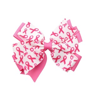 Noeuds de soutien pour la sensibilisation au cancer du sein pour filles, nœuds de cheveux en ruban rose anticancer, accessoires pour cheveux d'enfants pour la Journée internationale contre le SIDA - Product Image 5