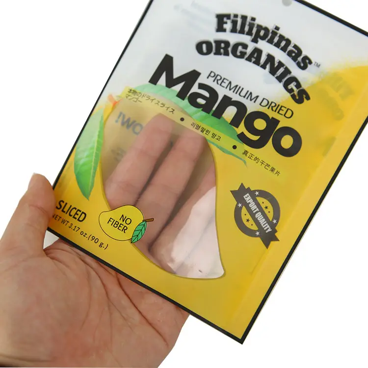 Venta al por mayor bolsa plana congelada personalizada resellable fruta alimentos zip embalaje bolsas de plástico laminado para bolsas congeladas mango al vacío