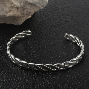 yunnique Titanium Steel Twisted <b>Rope</b> Open <b>Bracelet</b> For Men And Women Fashion Jewelry 280721 - Product Image 3