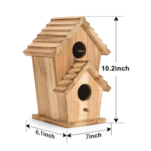 Büyük 2-Hole ahşap kuş evi için arka bahçesinde avlu açık ahşap el sanatları güvercinler ve duvar işaretleri - Product Image 2