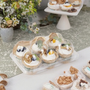 Sunshine Factory 4 6 12 Holes Birthday Wedding <b>Cake</b> Bakery Shop Custom Mini <b>Clear</b> <b>Cake</b> Tray Cupcake Plastic Packaging <b>Boxes</b> - Product Image 1