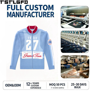 Fabricante de suéteres de lana jacquard personalizados con cremallera, OEM, ODM, cuello alto, cremallera completa, prendas de punto, marca privada, venta al por mayor, fábrica a granel - Product Image 1