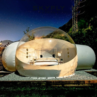 Dôme transparent pour restaurant, structure gonflable personnalisée pour repas en plein air