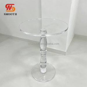 Table basse ronde en acrylique transparent au design moderne et élégant, idéale pour les mariages et événements, vente en gros professionnelle pour la décoration de fêtes. - Product Image 4