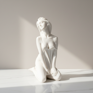 Estatua de Piedra de Chica Peri Sexy Tallada a Mano en Mármol Blanco para Uso en Hoteles, Diseño Moderno, Tamaño Personalizable - Product Image 1