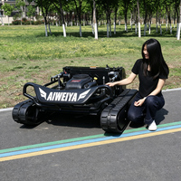 Tondeuse RC à essence dédiée aux pentes, moteur 4 temps, connexion sans fil, désherbeuse agricole tout-terrain à chenilles antidérapantes