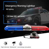 Barre lumineuse LED rouge et bleue rotative 12V 24V pour ambulance, feux de détresse clignotants avec sirène d'alarme pour voitures, véhicules de secours incendie