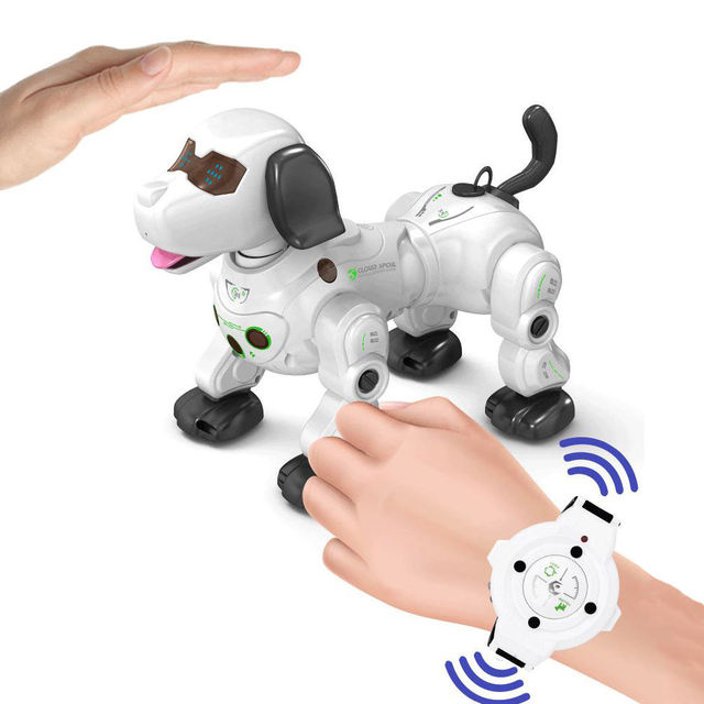 RC Smart Robot Dog Toy with Mist Spray Touch Sensor Follow Mode Snoring Sound Light Interactive Pet Gift