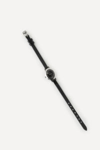 Montre-bracelet en cuir classique ellipse argentée noire GBHW, montre à quartz élégante et luxueuse, montre analogique décontractée pour les affaires - Product Image 4