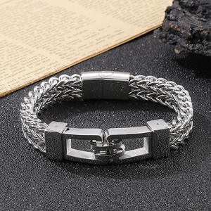 Pulseras Chapadas en Oro de 18K para Hombre, Brazalete de Acero Inoxidable Multicapa de Alta Calidad con Cadena Franco - Product Image 4